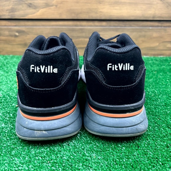 Fitville Rebound Core V1 Sneakers Men's 12.5W Black Leather Lace Up Low Top - Picture 4 of 16